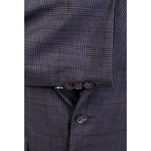 VTG Joseph Abboud Blazer Mens Sport Jacket 40S USA Wool Plaid Light Brown Grey - Picture 8 of 14